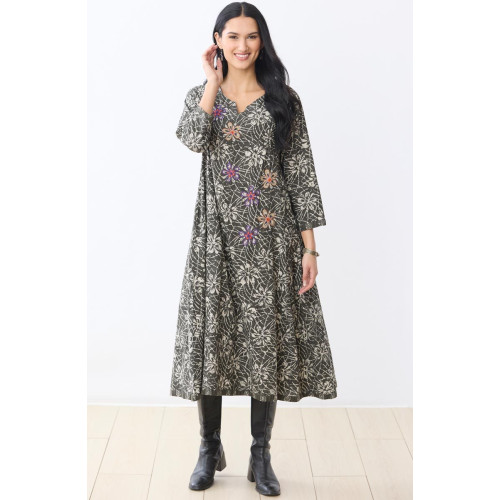 Nalini Notch-Neck Midi Dress - Fossil