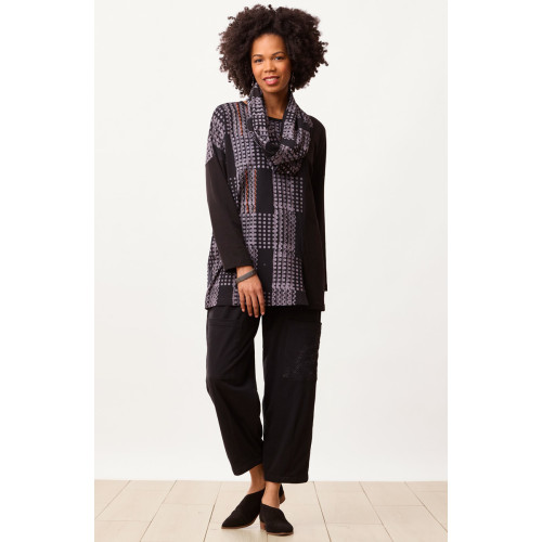 Agra Jersey Knit Barrel-Leg Pant - Black